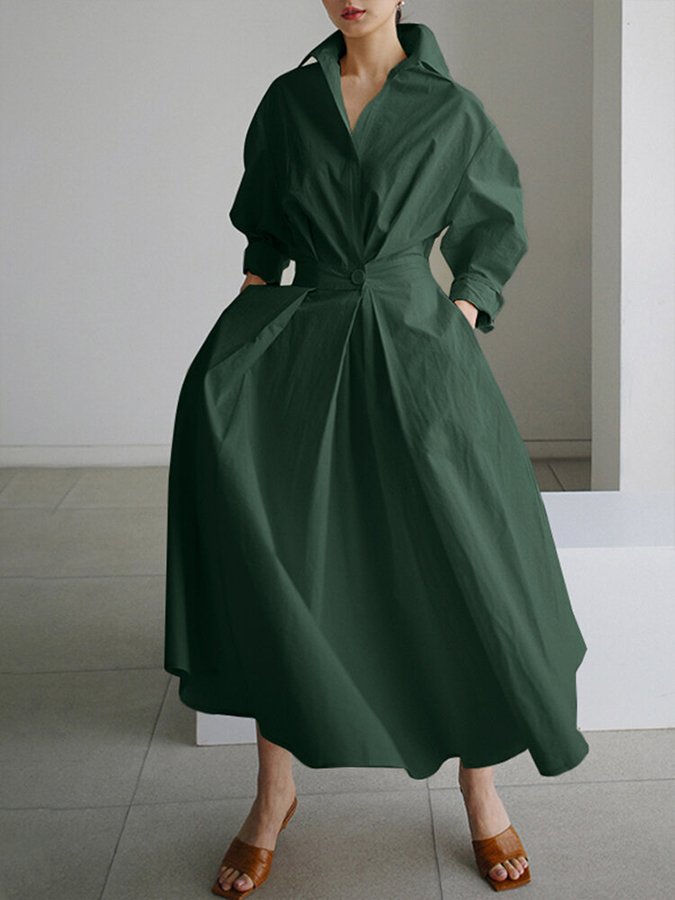 Brynn | Robe Swing A-Line avec Col Polo Chic
