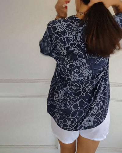 Sere | Blouse Col V Boutonnée Imprimée