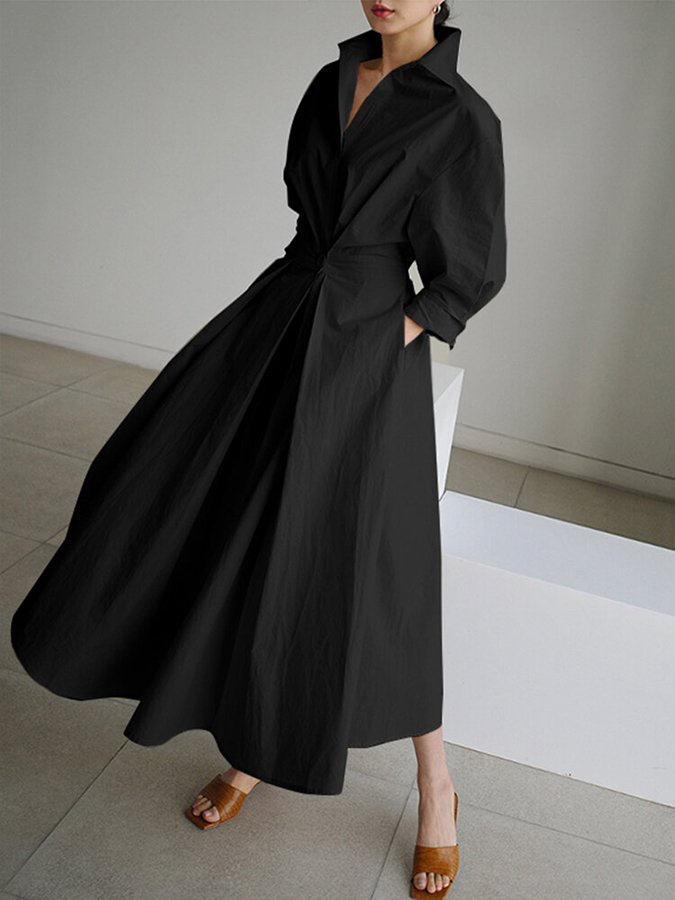 Brynn | Robe Swing A-Line avec Col Polo Chic