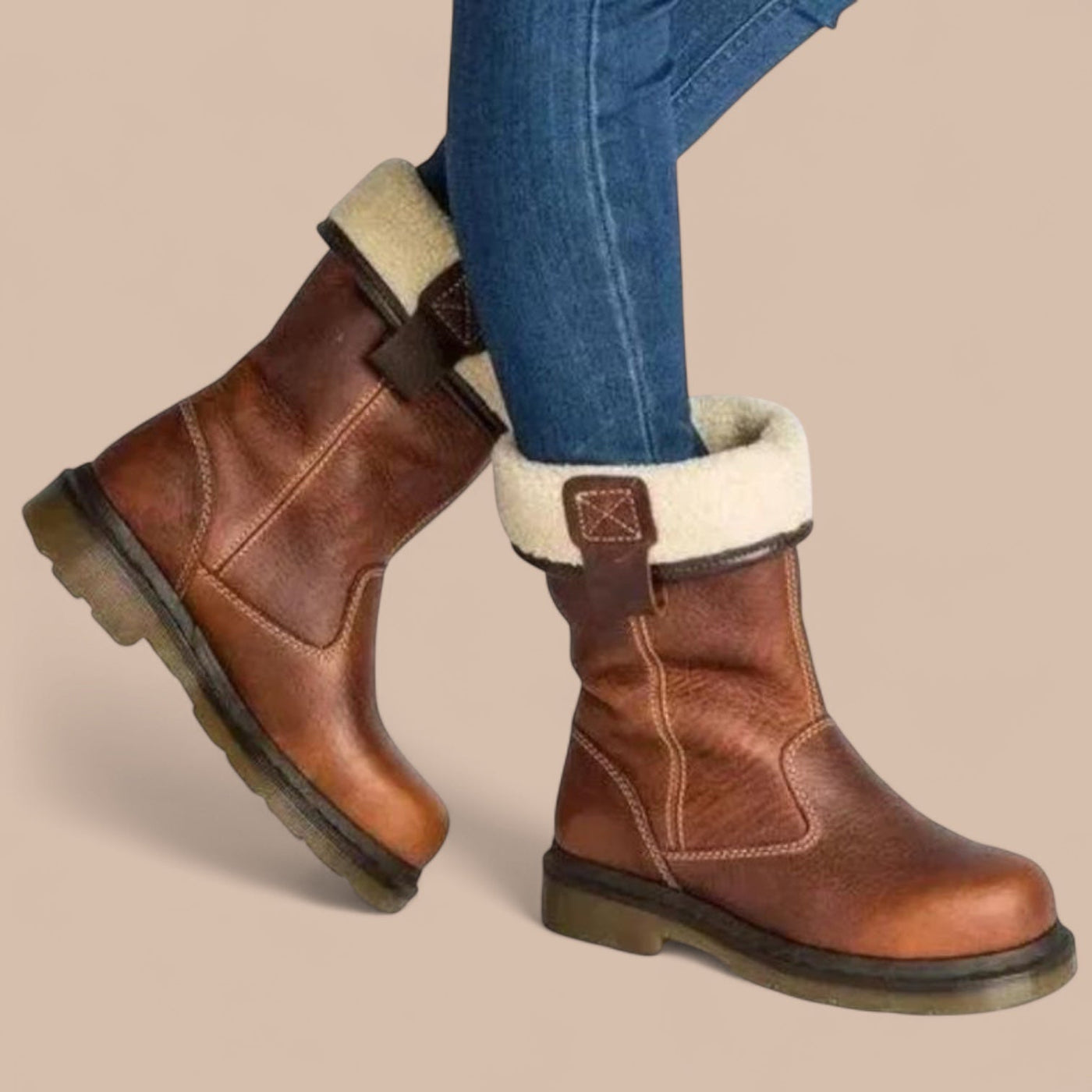 Ruth & Eleanor™ | Bottes d'Hiver en Cuir Doublées