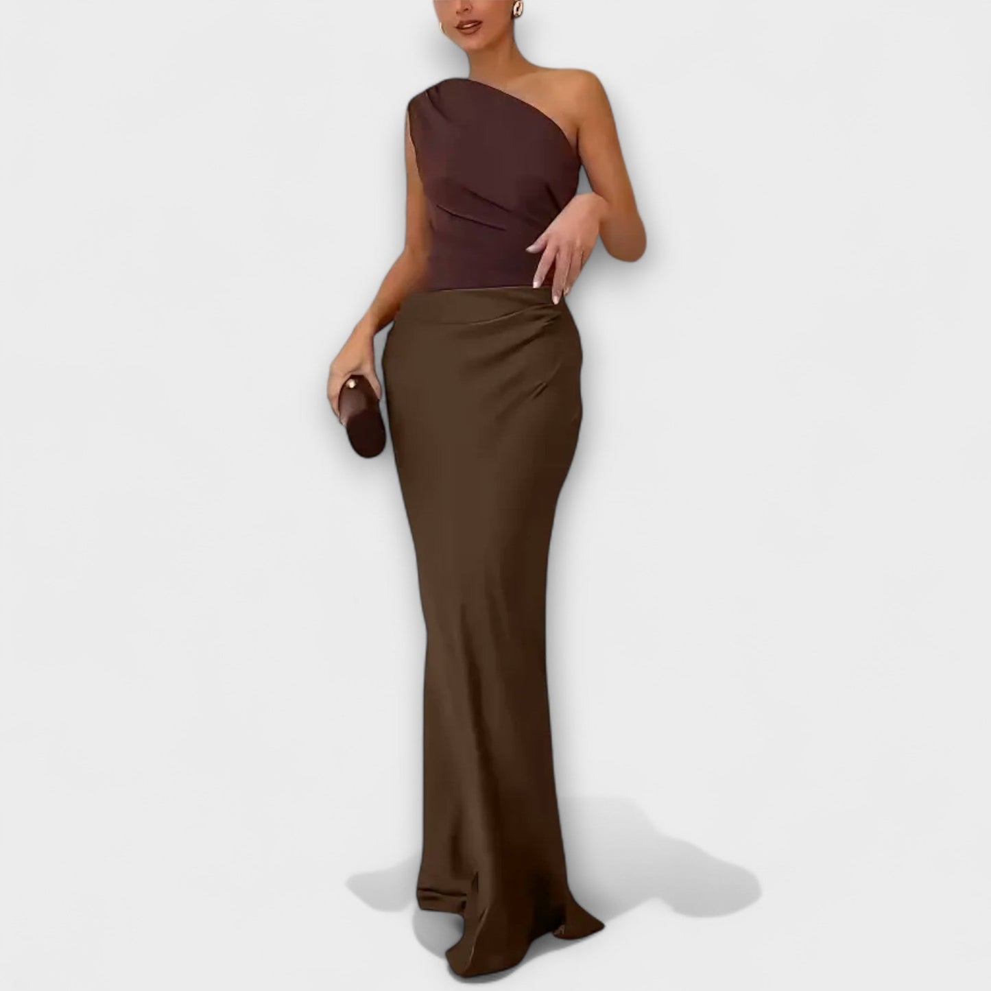 Duc | Robe Maxi Plissée Élégante à Une Épaule