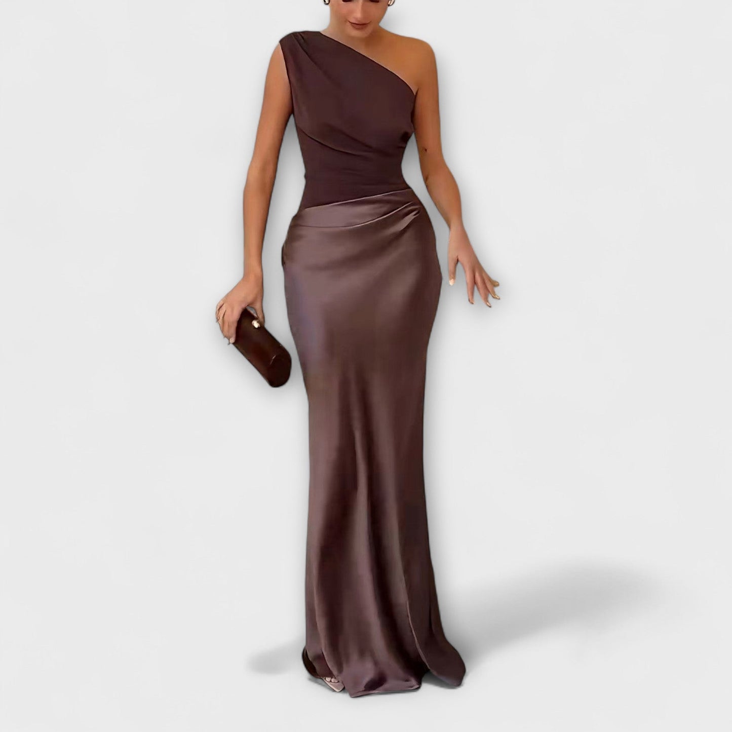 Duc | Robe Maxi Plissée Élégante à Une Épaule