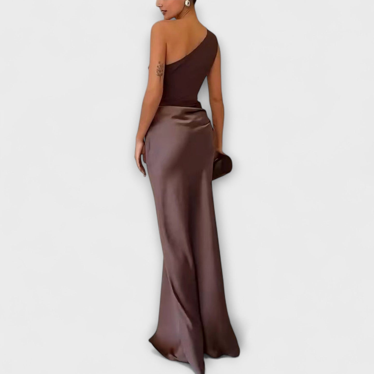 Duc | Robe Maxi Plissée Élégante à Une Épaule