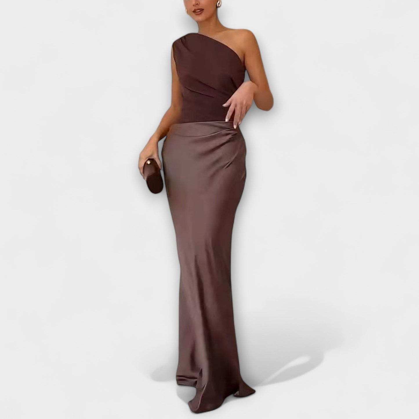 Duc | Robe Maxi Plissée Élégante à Une Épaule