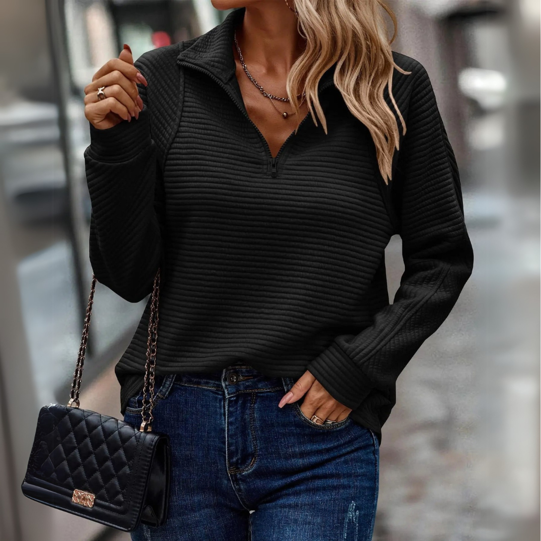 Suzanne | Pull Détail Demi-Zip