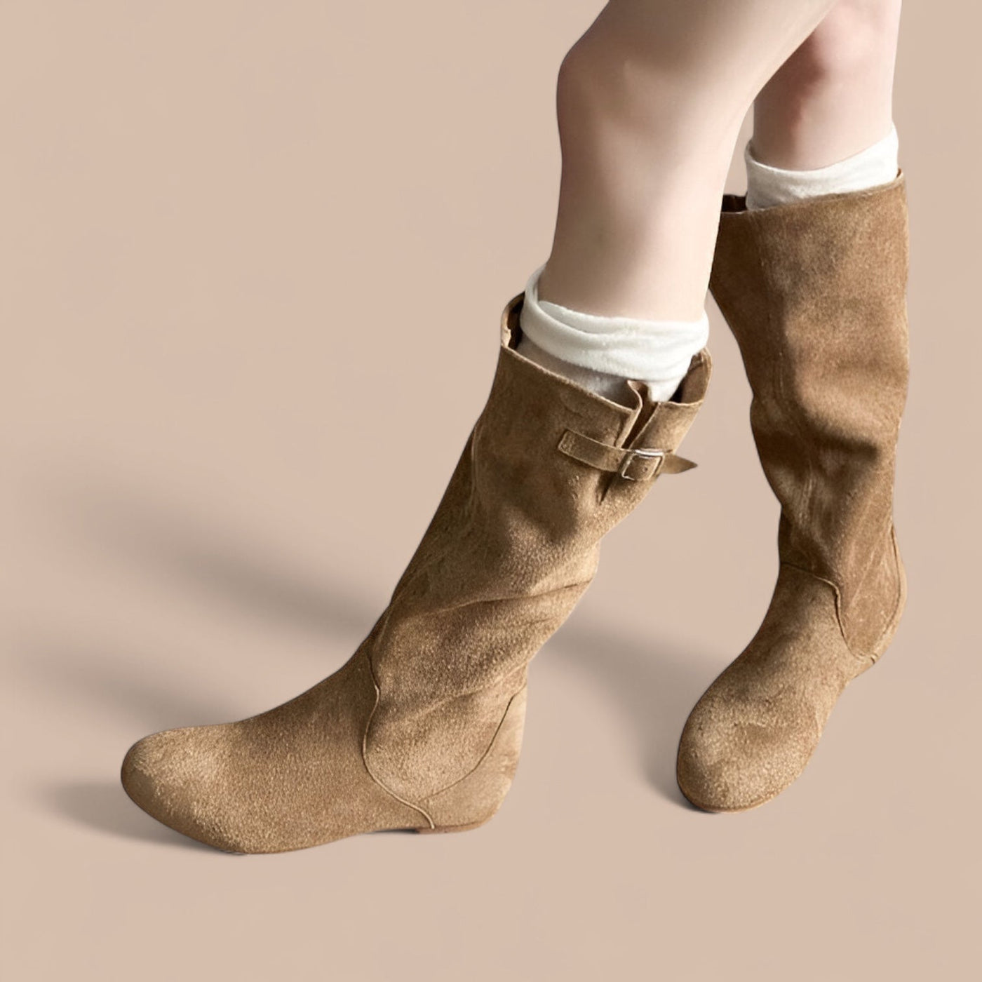 Ruth & Eleanor™ | Bottes en Suède Élégantes Montantes Amanda