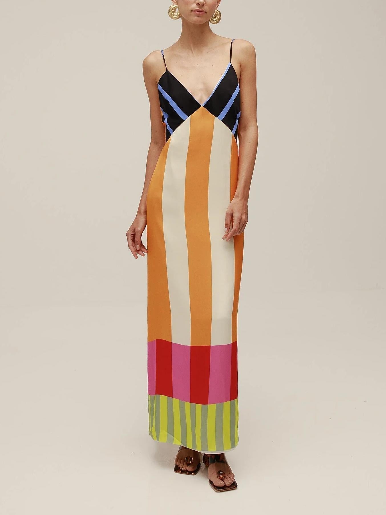 Paloma | Robe Maxi Colorée à Rayures