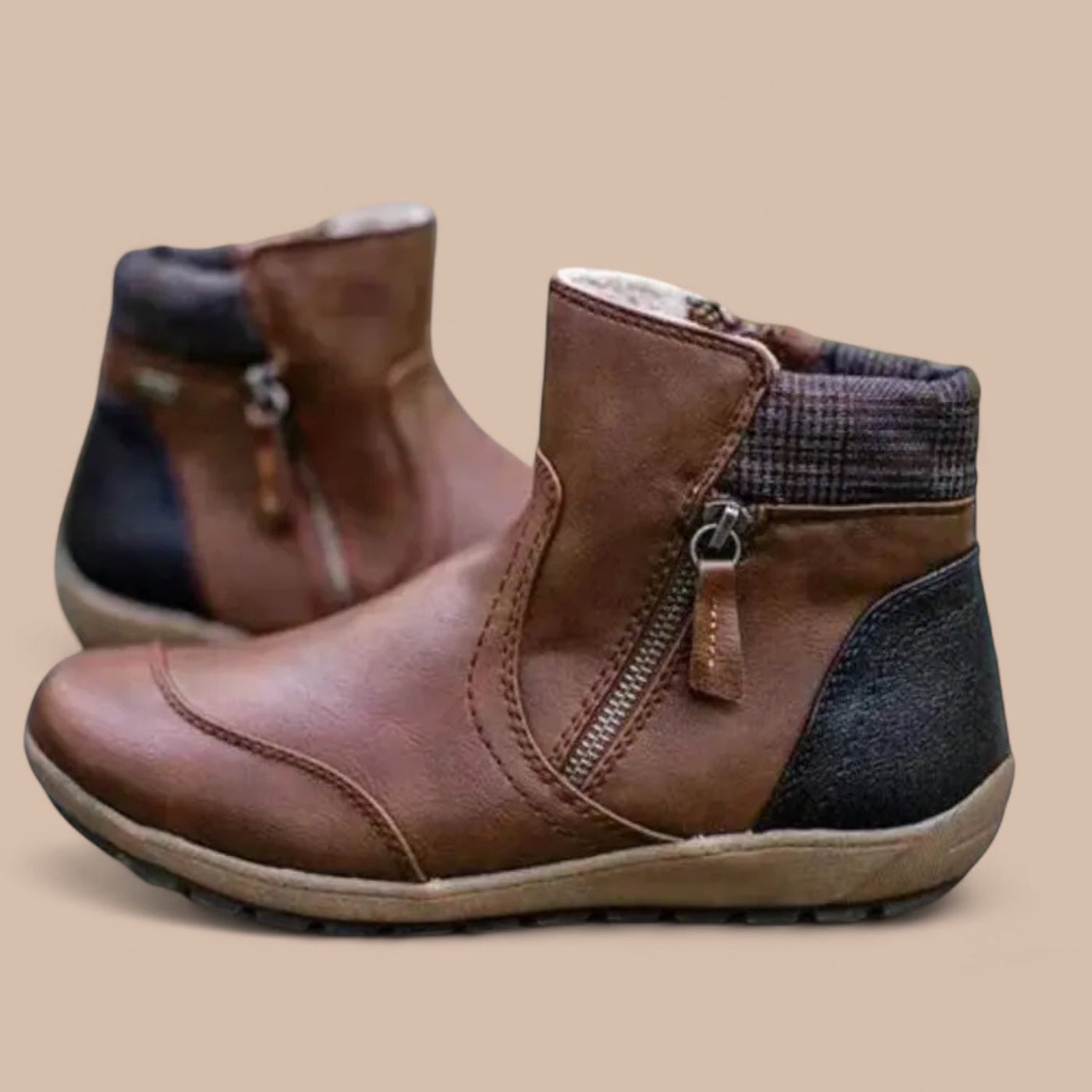 Ruth & Eleanor™ | Bottes Orthopédiques Imperméables avec Fermeture Éclair Premium