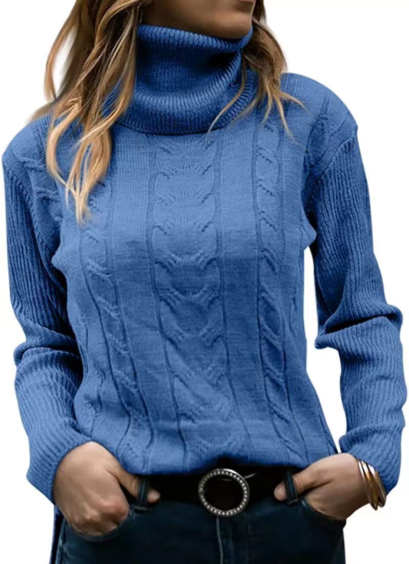 ODETTE | PULL COL ROULEAU EN MAILLE CABLEE