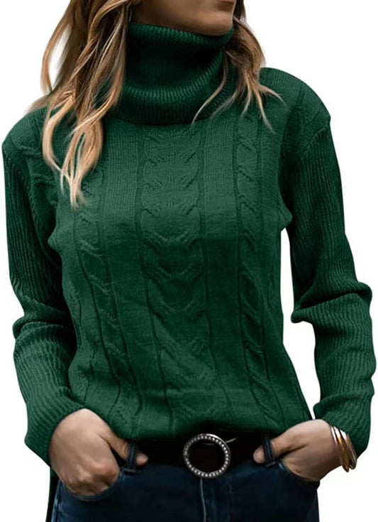 ODETTE | PULL COL ROULEAU EN MAILLE CABLEE