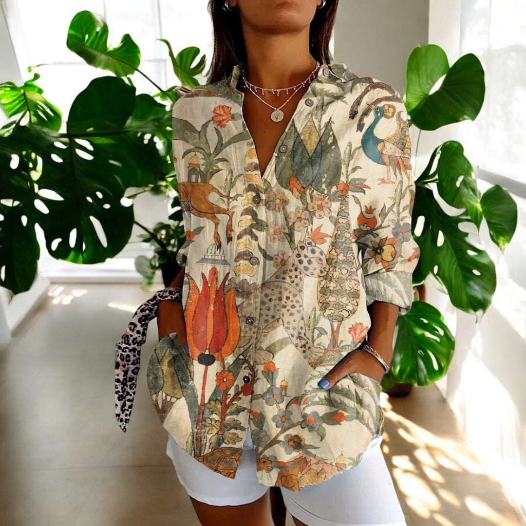 Carla | Blouse vintage à imprimé fleuri