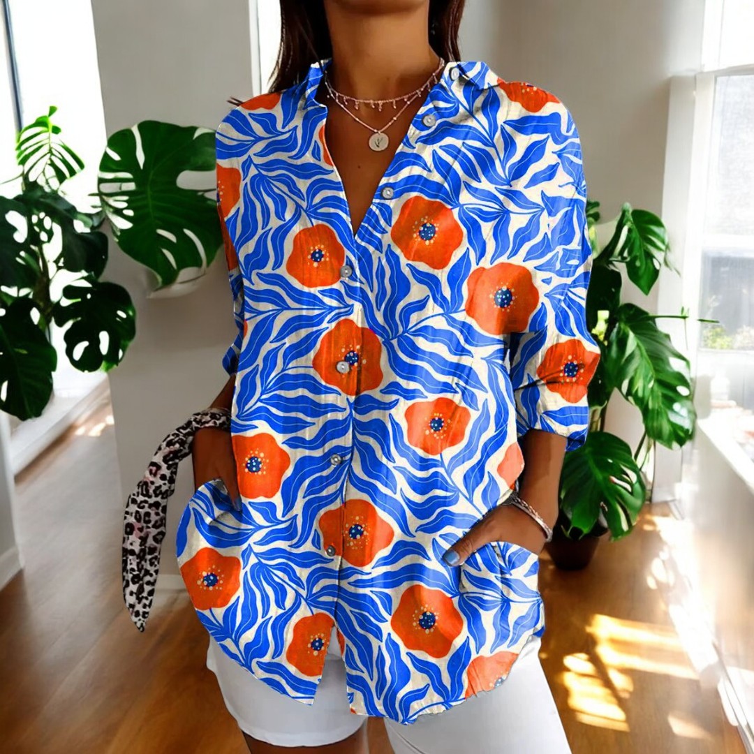 Carla | Blouse vintage à imprimé fleuri