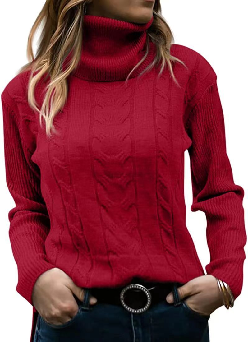 ODETTE | PULL COL ROULEAU EN MAILLE CABLEE