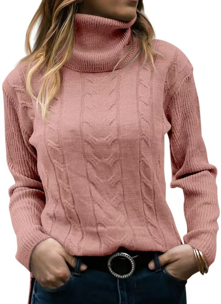 ODETTE | PULL COL ROULEAU EN MAILLE CABLEE