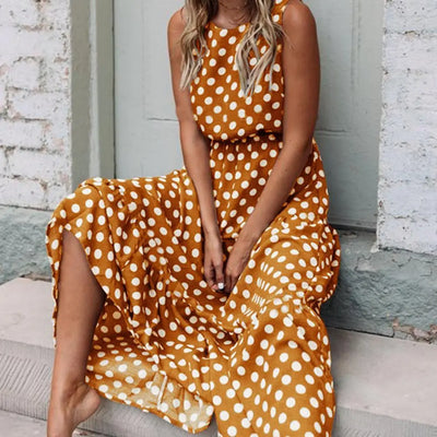 Capri | Robe Maxi à Pois Capri