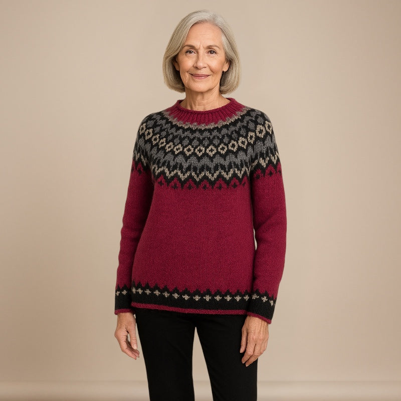 Ruth & Eleanor™ | Pull vintage à col rond