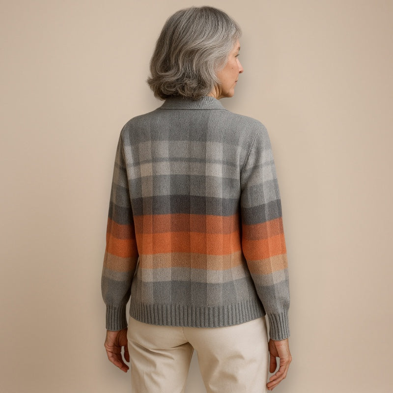 Elena | Blouse Carreautée en Tons Doux