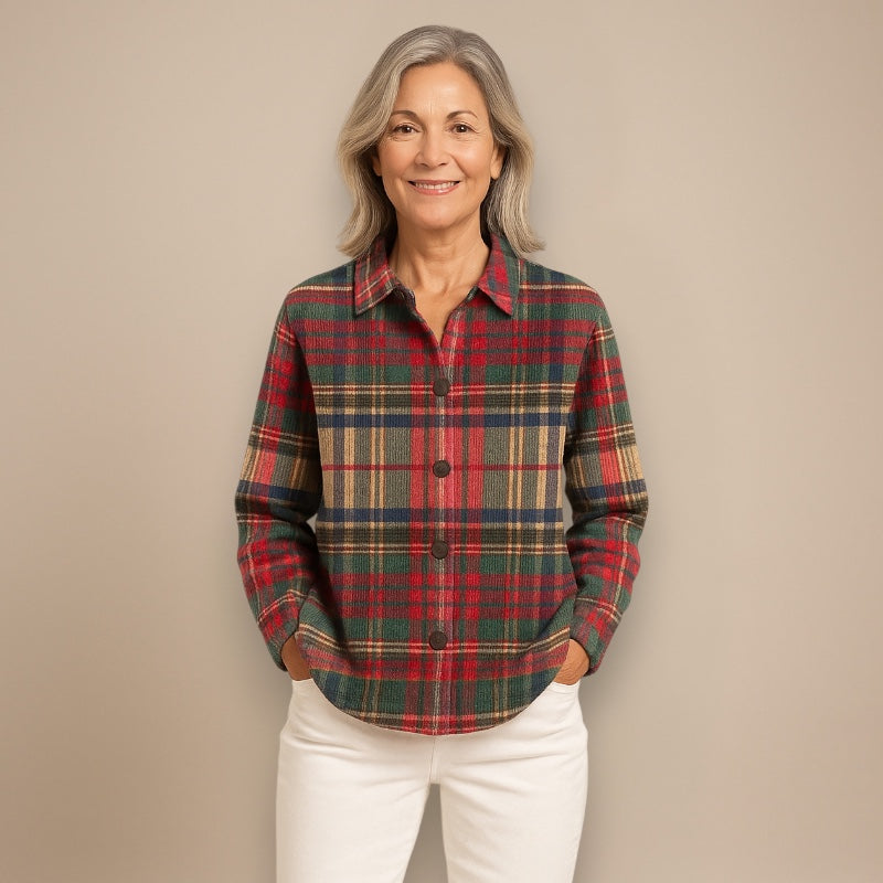 Nora | Blouse en Tricot à Carreaux Douce