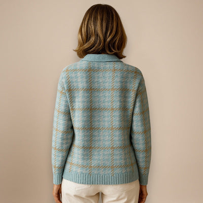 Tara | Blouse à Carreaux avec Accents de Couleur Sable