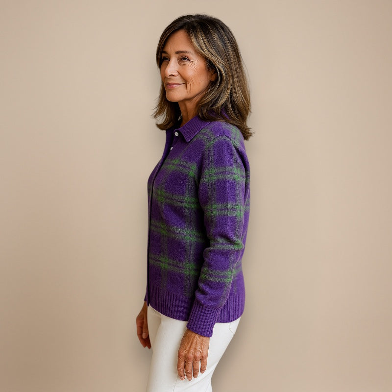 Maria | Blouse Douce avec Motif À Carreaux