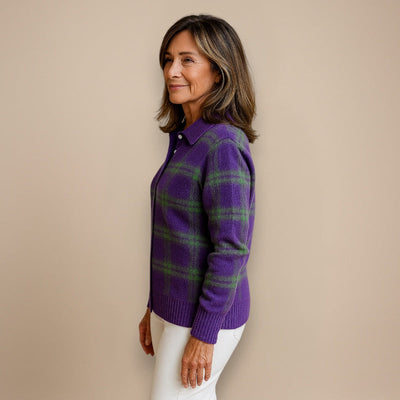 Maria | Blouse Douce avec Motif À Carreaux