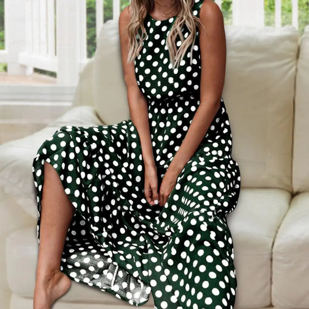 Capri | Robe Maxi à Pois Capri