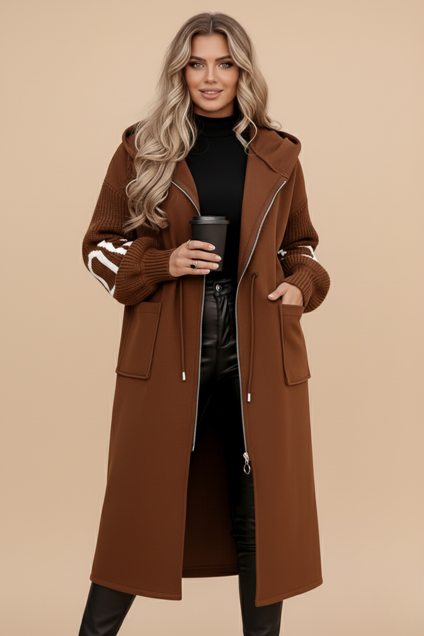 Cassey | Veste femme avec manches en maille et capuche