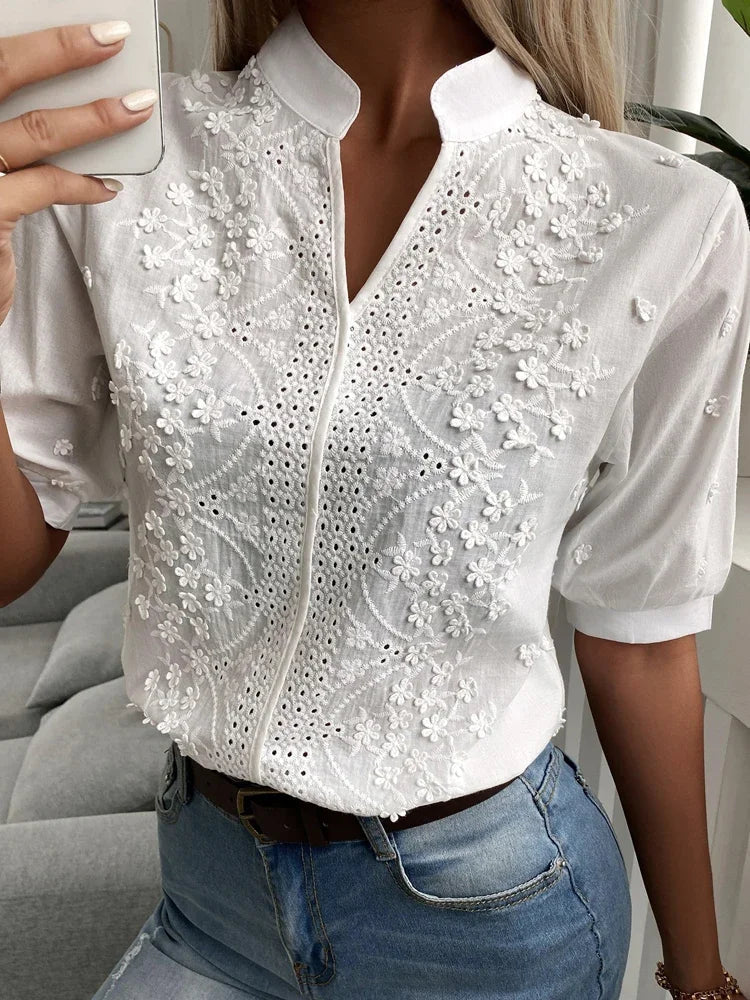 Sophie - Blouse luxueuse brodée