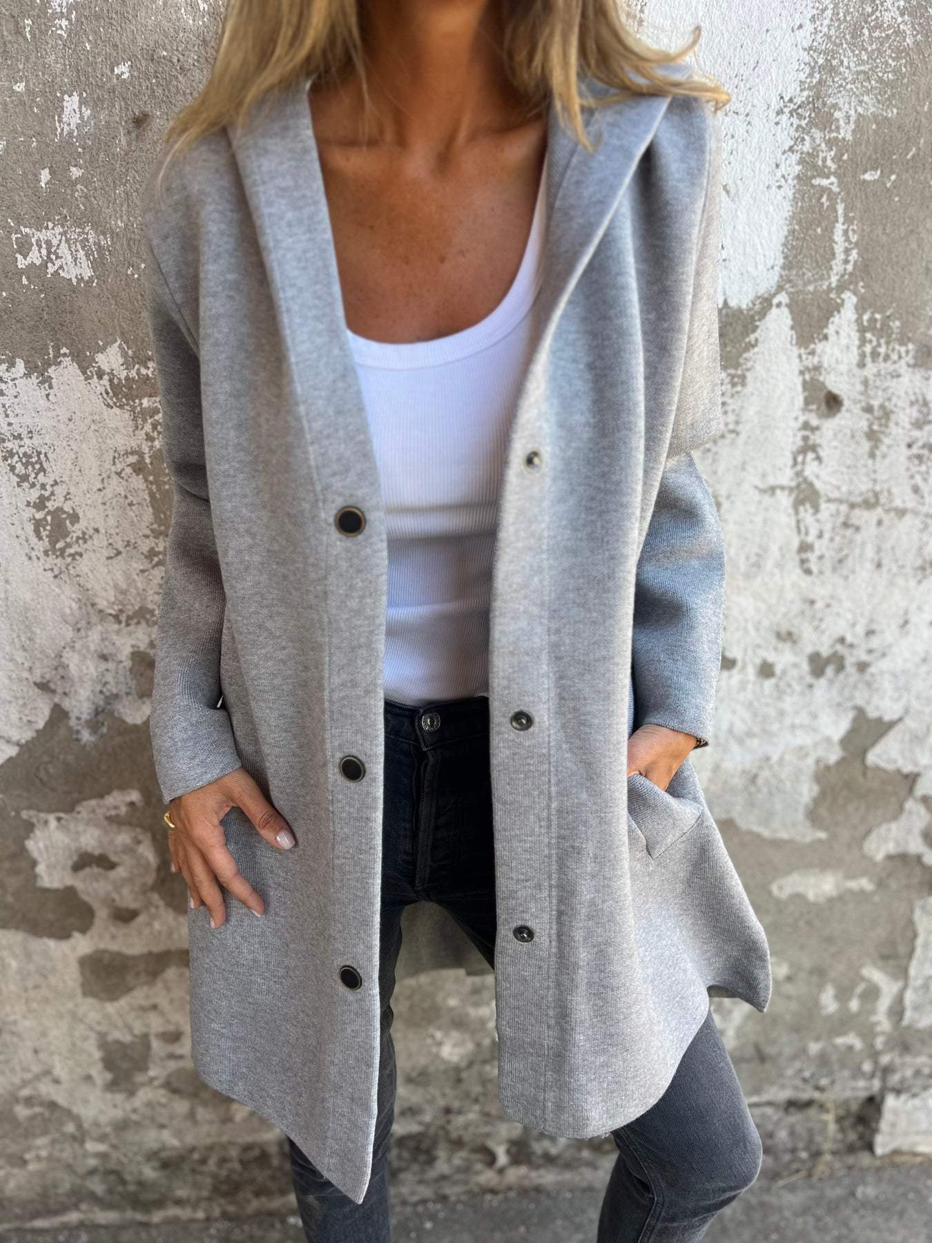 Appolinia | Cardigan avec Boutons et Capuche