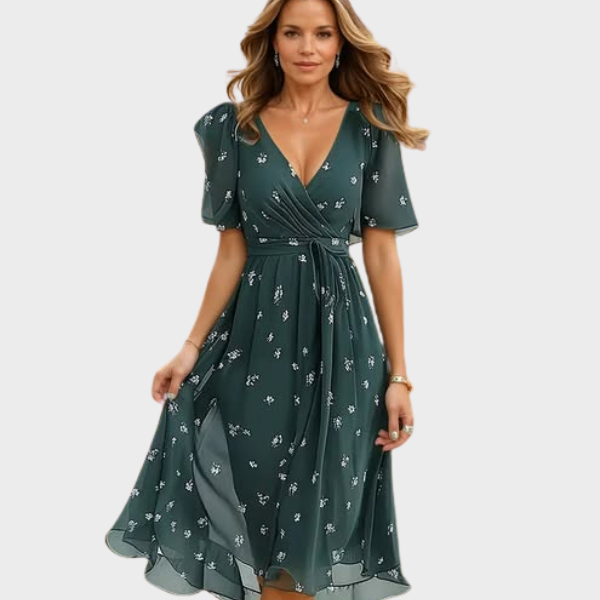Ariane | Robe féminine à col en V