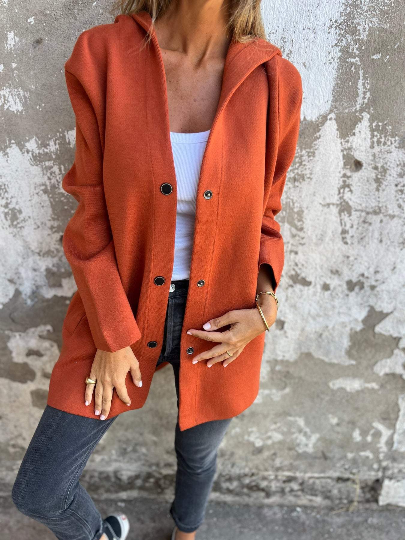 Appolinia | Cardigan avec Boutons et Capuche