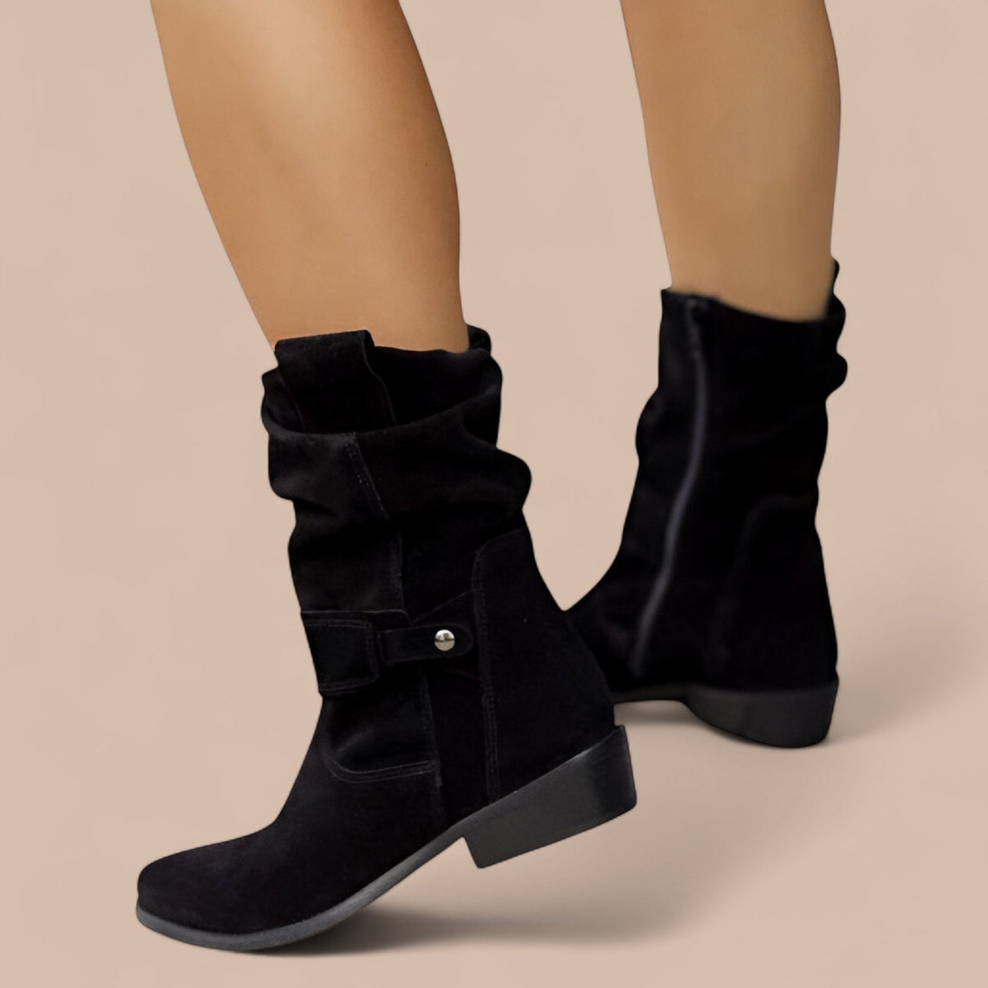 Ruth & Eleanor™ | Bottines en Suède Larges Rachel