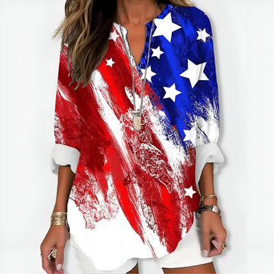 Annette™ | Col V Chic et Manches Longues