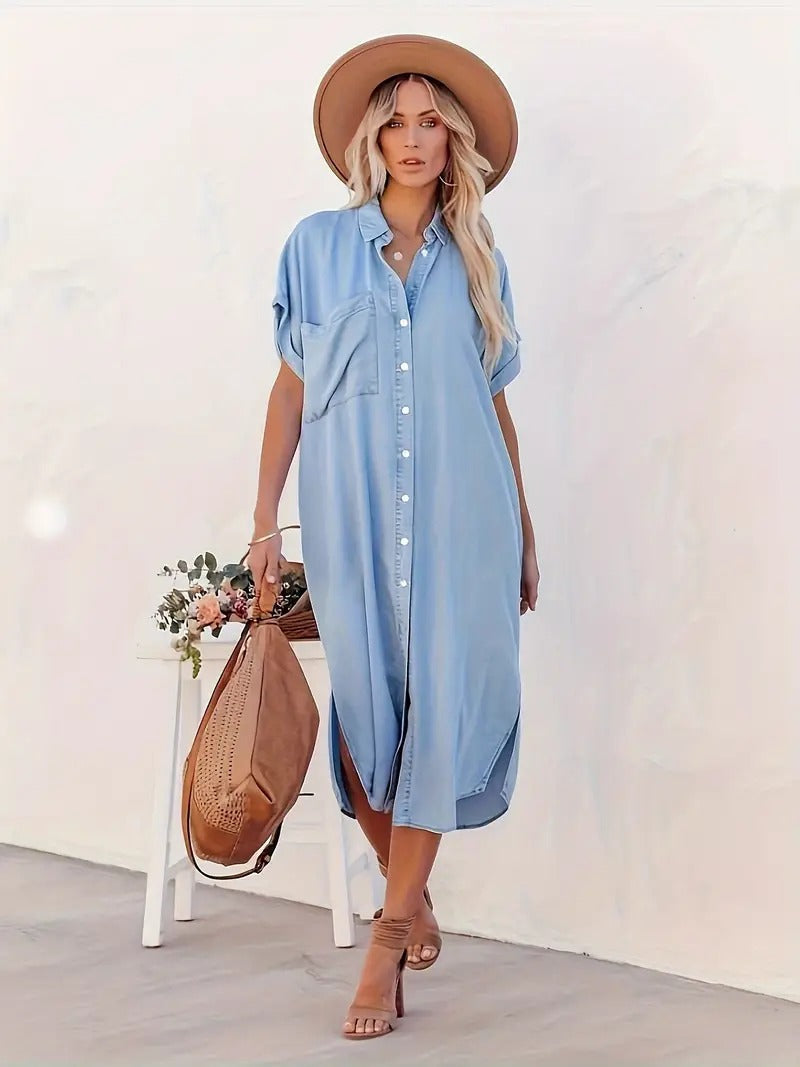Béatrice | Robe chemise avec poches