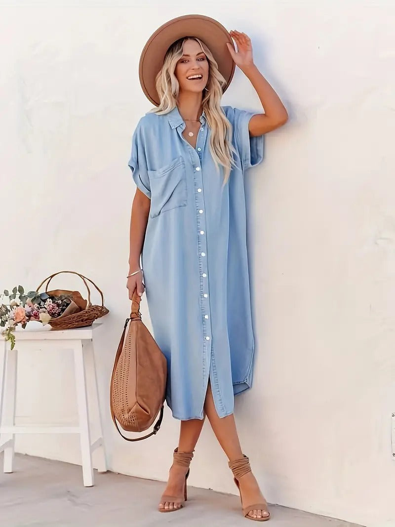 Béatrice | Robe chemise avec poches