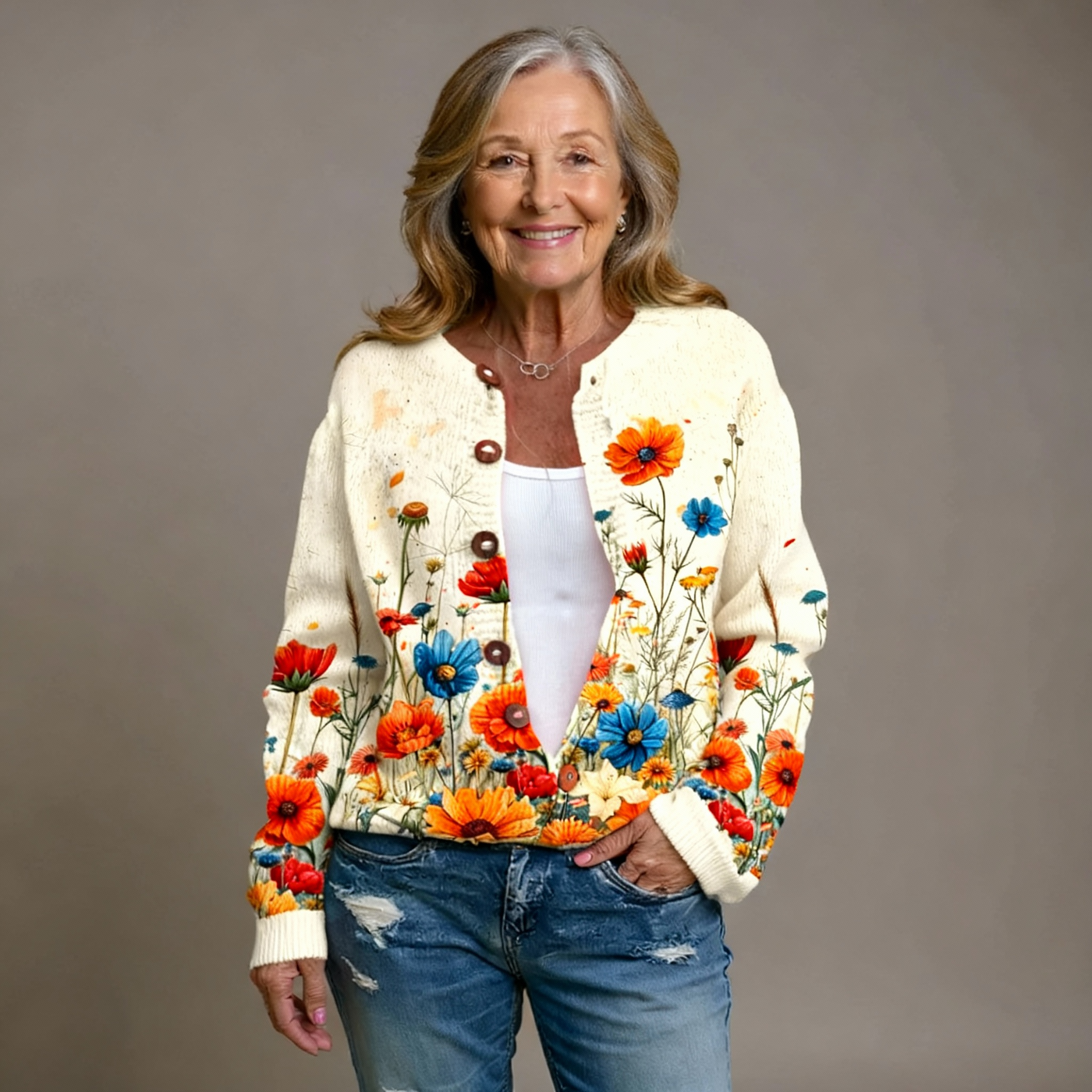 Helena | Cardigan Fleuri Vintage