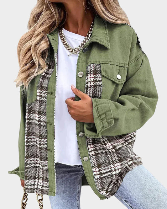 Skylar | Veste en Jean à Carreaux