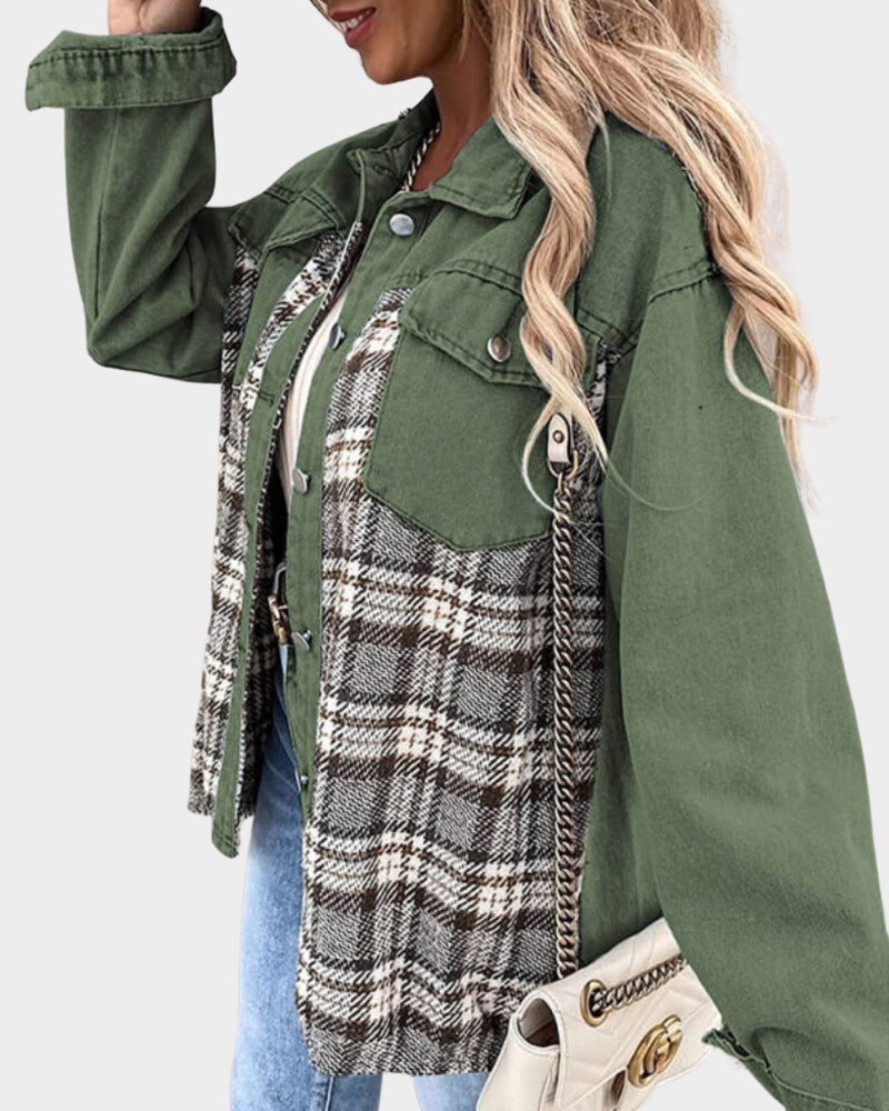 Skylar | Veste en Jean à Carreaux