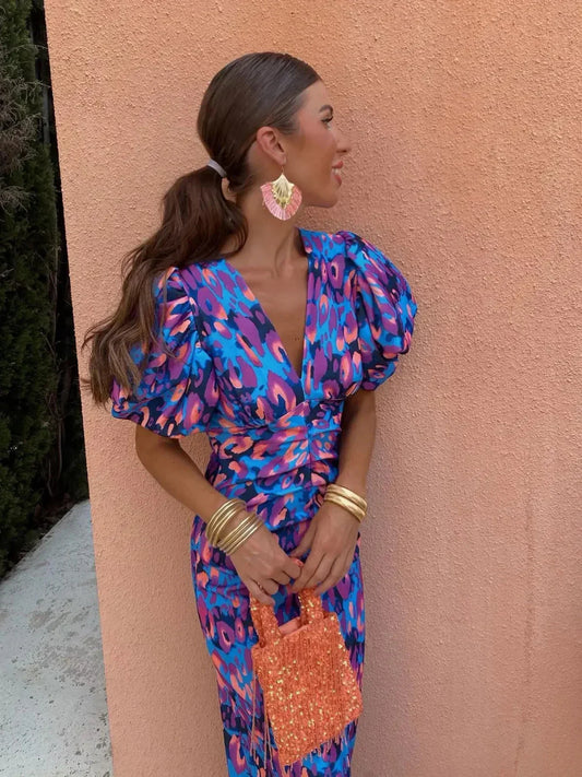 Giada | Robe midi colorée