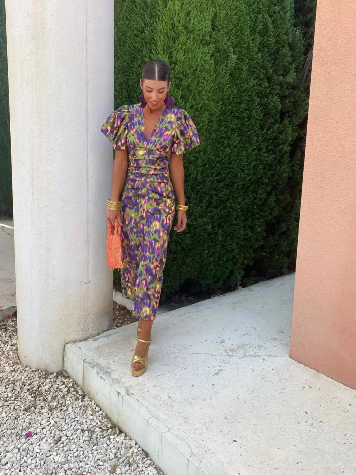 Giada | Robe midi colorée