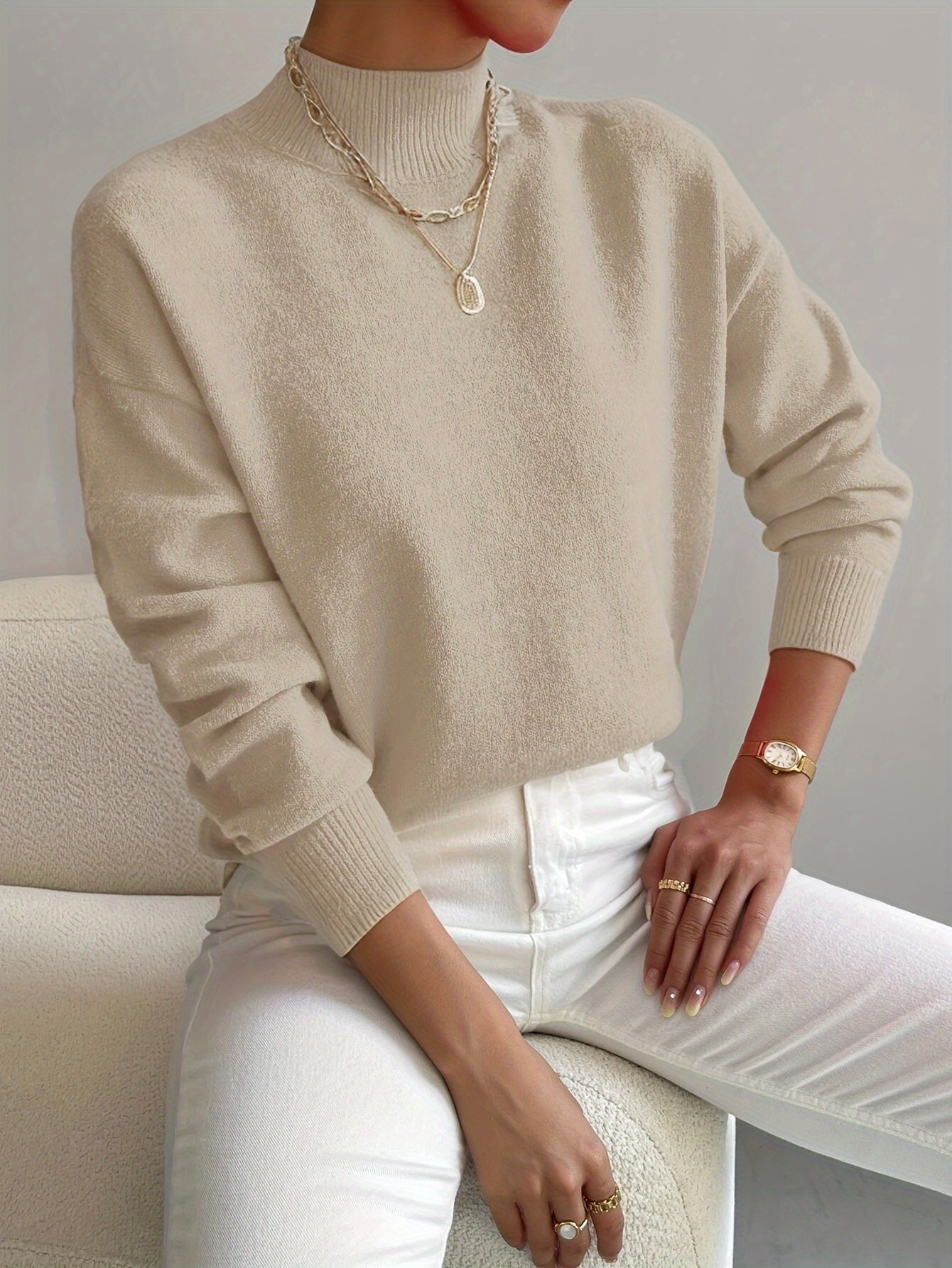 Chloe | Pull Col Roulé Élégant et Confortable
