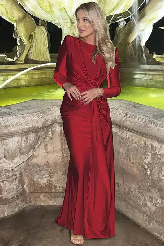 Michaela | Robe Maxi à Manches Longues et Twist Front