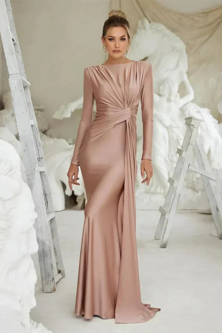 Michaela | Robe Maxi à Manches Longues et Twist Front