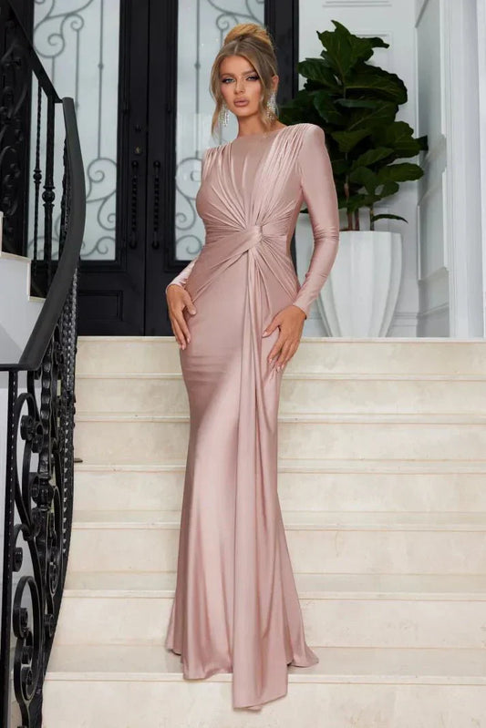Michaela | Robe Maxi à Manches Longues et Twist Front