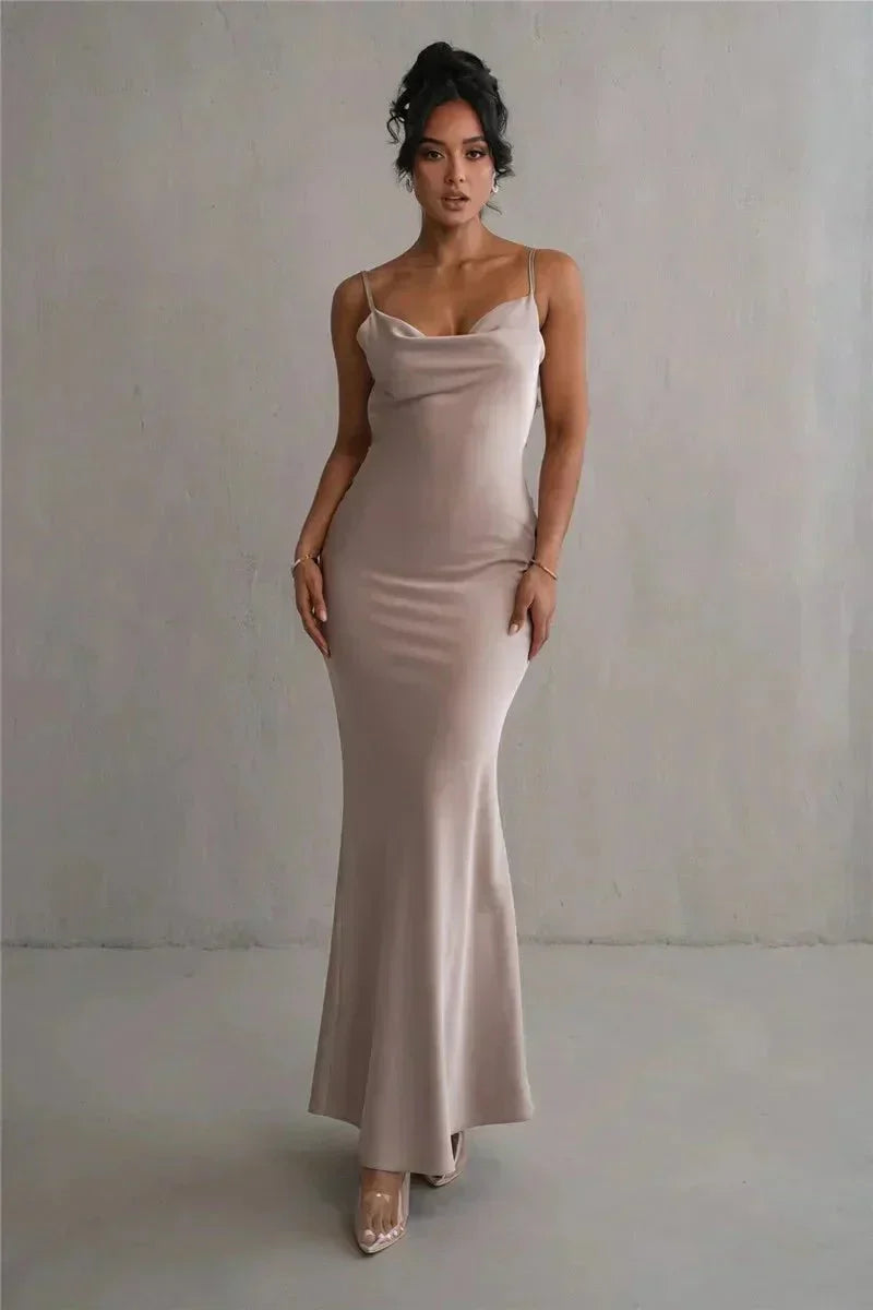 Nina | Robe de Soirée en Soie Luxueuse avec Volants