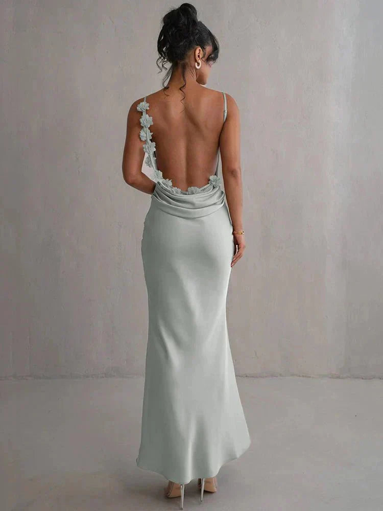 Nina | Robe de Soirée en Soie Luxueuse avec Volants