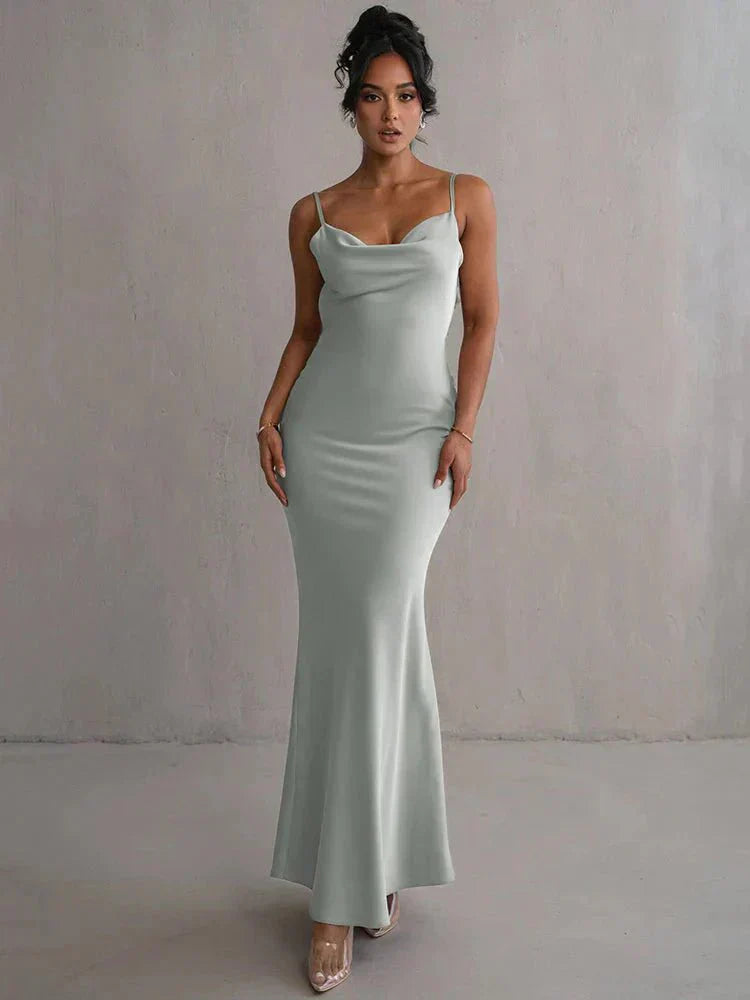 Nina | Robe de Soirée en Soie Luxueuse avec Volants