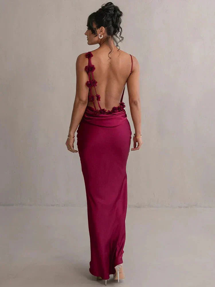 Nina | Robe de Soirée en Soie Luxueuse avec Volants