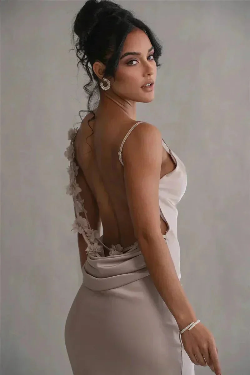 Nina | Robe de Soirée en Soie Luxueuse avec Volants