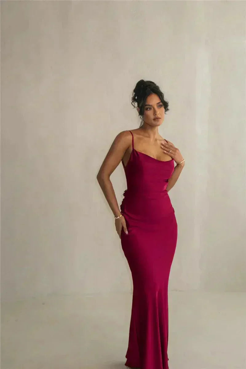 Nina | Robe de Soirée en Soie Luxueuse avec Volants